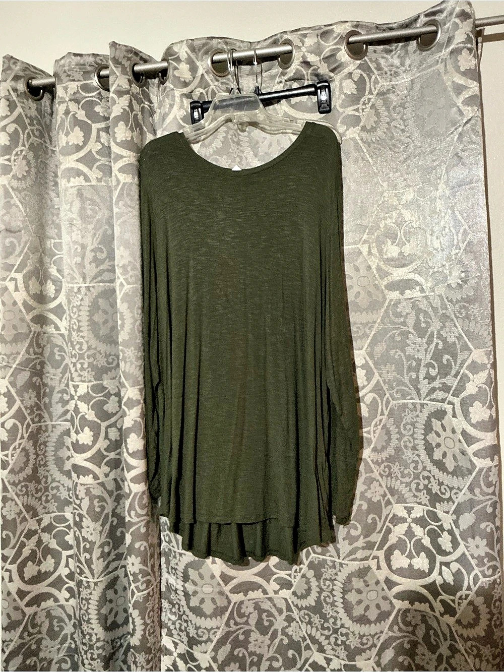 Old Navy Luxe Long-Sleeve Tunic T-Shirt Green 3X Like New